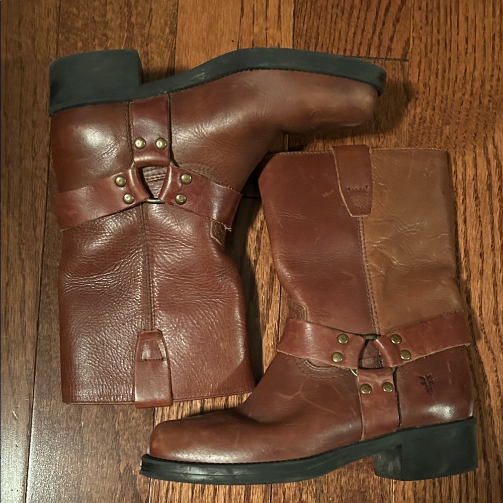 Frye Brown Leather Ankle Boots